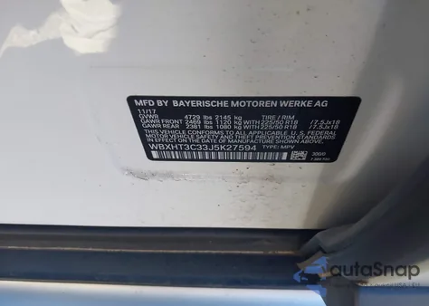 2018 BMW X1 xDrive28I z USA, uszkodzony, nr VIN WBXHT3C33J5K27594